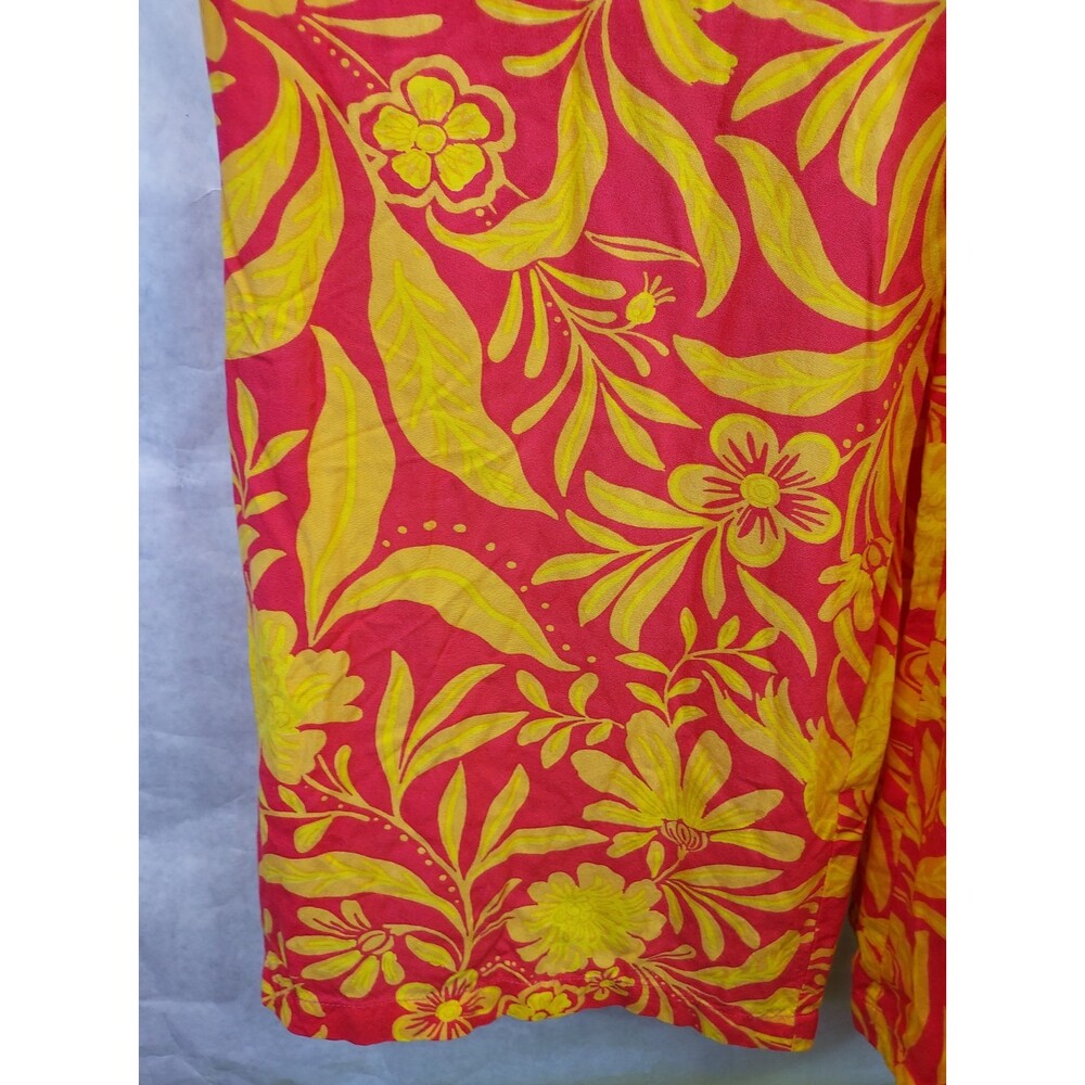 Patrons Of Peace Arcadia Jumpsuit Women's M Tropical Floral Smocked Top Wide Leg - Picture 4 of 16